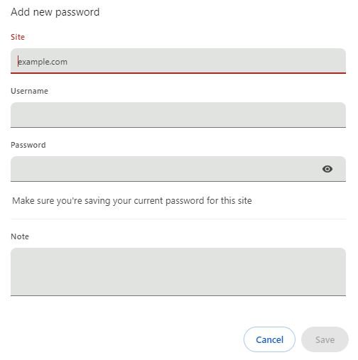 Google Add New Password